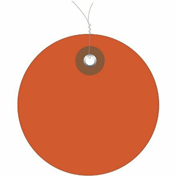 Bsc Preferred 3'' Orange Plastic Circle Tags - Pre-Wired, 100PK S-7219O-PW